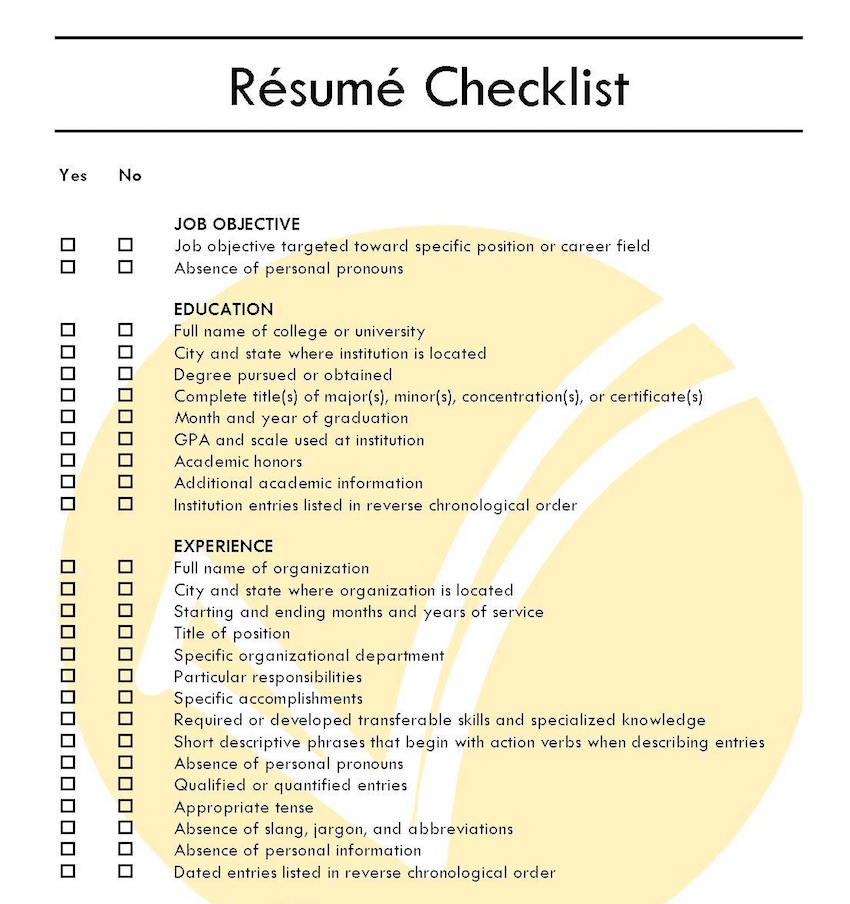 Resume Checklist