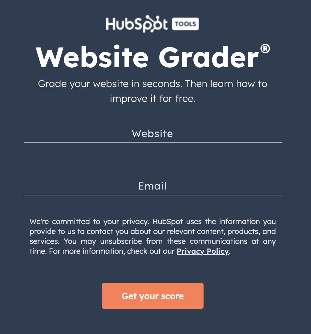 Hubspot Website Grader