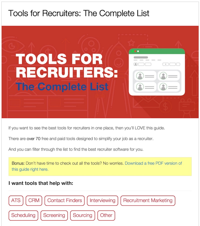 ToolsForRecruitersTheCompleteList