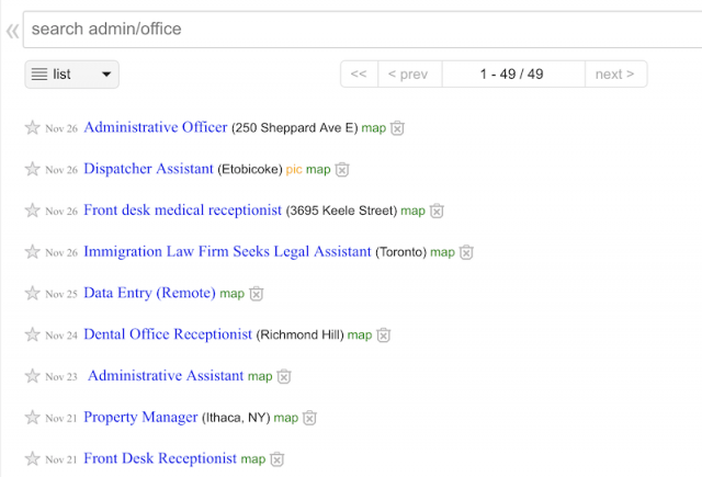 Craigslist Admin + Office Jobs